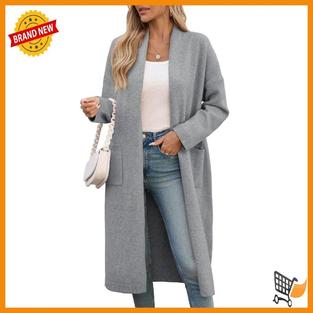 Oversized Chunky Knit Extra Long Cardigan with Pockets Duster Coat